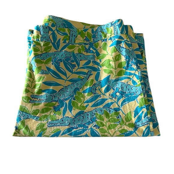 💚Lilly Pulitzer Women’s Crop Pants Mimosa Everglades Alligator Green/Blu… - Picture 11 of 11